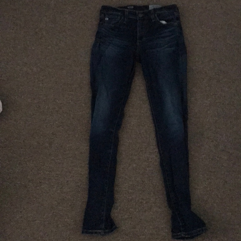 Low rise dark wash AG jeans